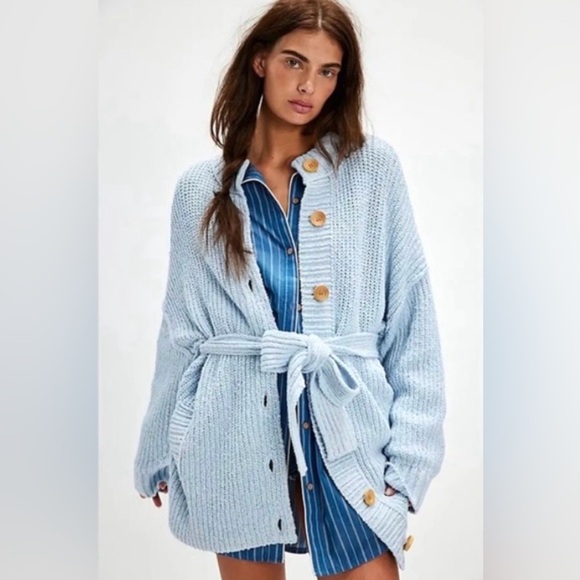 Free People Sweaters - Free People Brooklyn Belted Cardi Size M